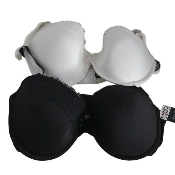 Smart & Sexy Black and White Underwire Bras Size 42D or 44C Set of 2 Y2K New - Picture 1 of 10